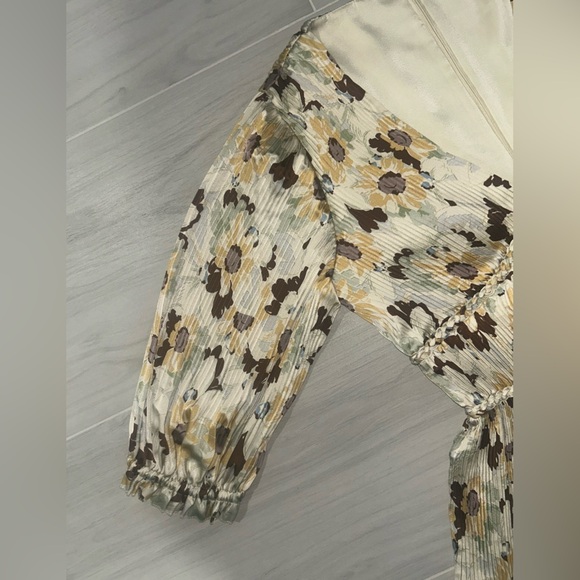 NEW POLO RALPH LAUREN Micro Pleated Floral Satin Midi Dress Size 10 - Picture 6 of 12